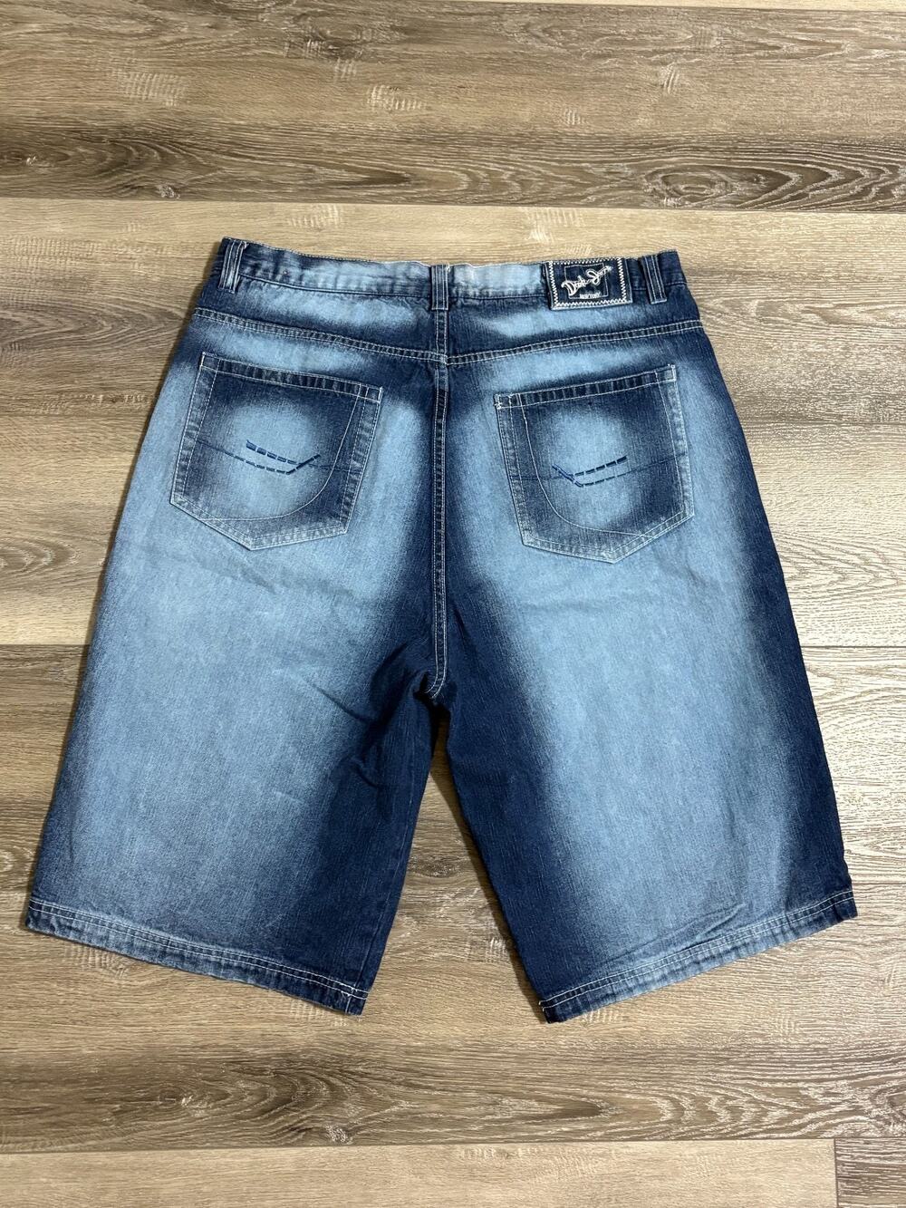 Vintage DTEK Jeans Baggy Long Washed Jean Shorts Jorts Y2K Skater - Men’s 38